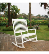 Outdoor 2-Person Double Rocking Chair, White
