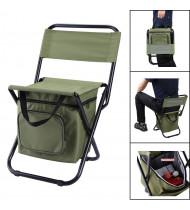 Fishing Chair with 10L Cooler Bag Portable Design Compact Fishing Stool Folding Chair