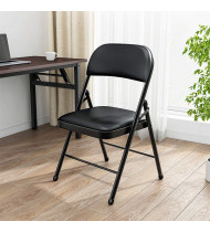 Folding chair with upholstered seat metal folding chair