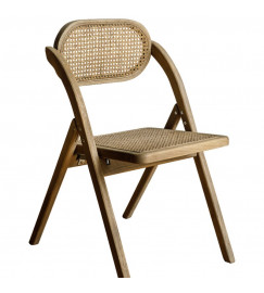 2*Set Retro distressed folding solid wood chair