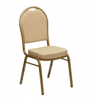 Dome Back Stacking Banquet Chair In Beige Patterned Fabric
