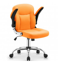 Home Office Chairs Leather offce Chair with Wheels Swivel Rolling Chair Mid-Back Task Chair 