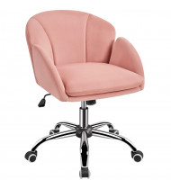 Modern Velvet Rolling Desk Chair for Home Office