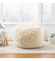 Lazy Sofa Faux Fur Taupe Bean Bag Chair 